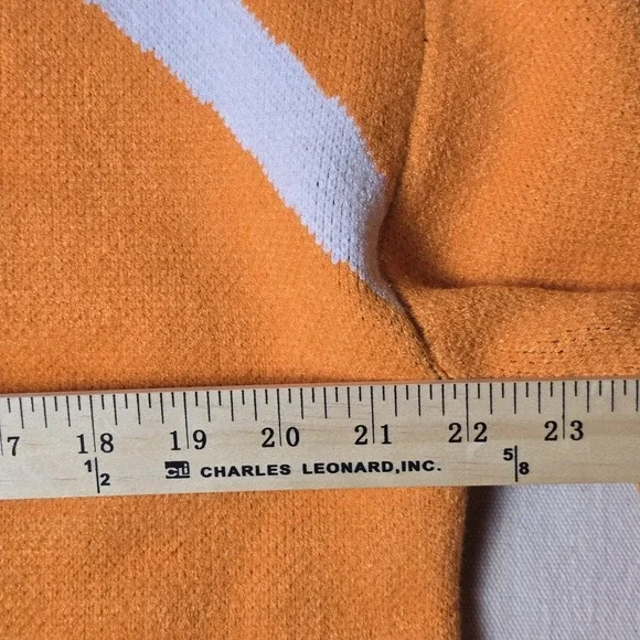 Steady Hands Ladies' Cardigan Small Orange Black Striped Collar Button-Up Rare - Picture 5 of 16